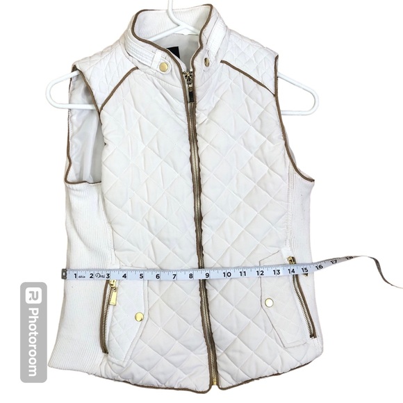 Active USA Puffer Zip Up Vest, White, Small - Picture 5 of 8